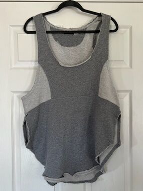 BDG Urban Outfitters Bridge Gray Fleece Babydoll Tank Top Sweatshirt, Size L